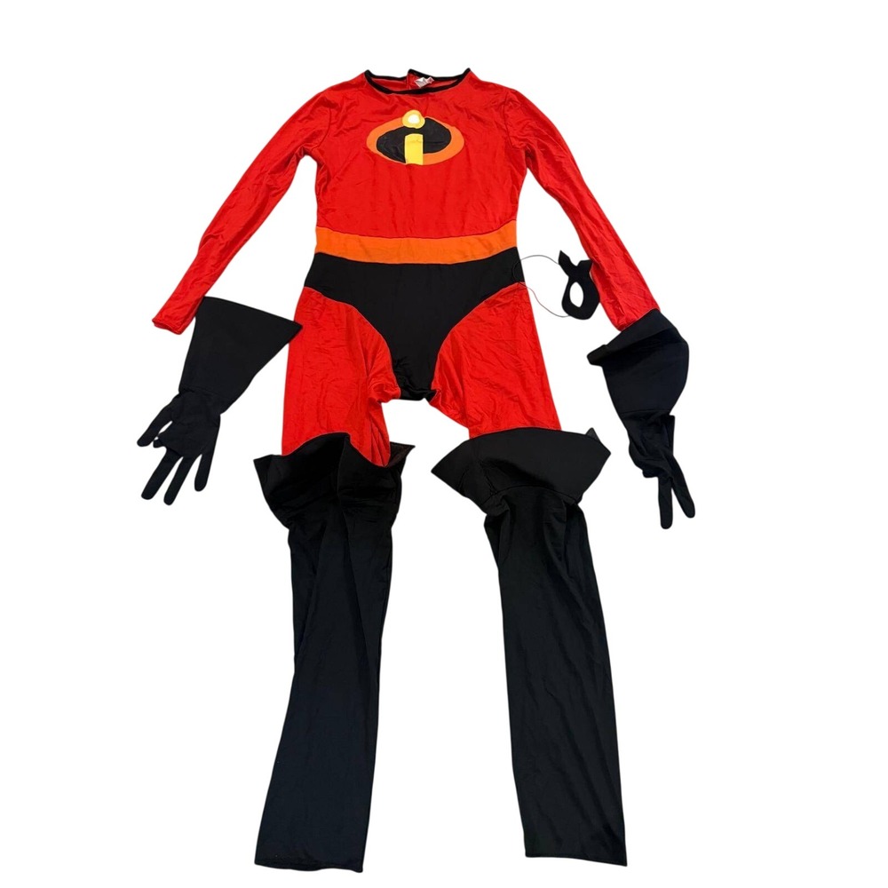 Disney Pixar Mrs Incredible Costume Womens Large 10-12 Elastigirl Jumpsuit Mask